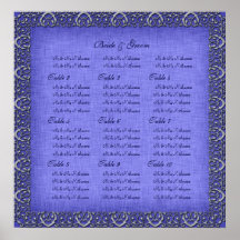 Mariage bleu argenté "diagrammes d'allocation des  affiche