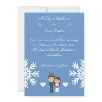 Mariage bleu mignon d'hiver de flocons de neige de
