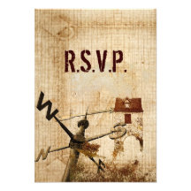 mariage campagnard occidental RSVP de ferme Faire-part Personnalisé