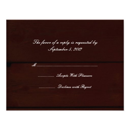 Mariage campagnard RSVP Carton D'invitation