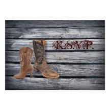 mariage campagnard rustique de bottes de cowboy de faire-parts