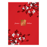 Mariage chinois de double bonheur de fleurs de cer faire-parts