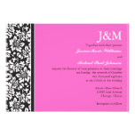 Mariage damassé floral cartons d'invitation