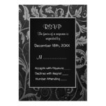 Mariage damassé noir et argenté - RSVP Modèle De Carte De Visite