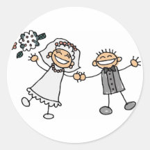 Mariage de bande dessinée adhésifs