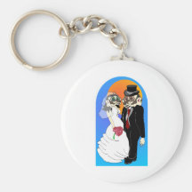 Mariage de blaireau porte-clef
