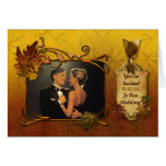 Mariage de photo d'automne de feuille d'automne carte