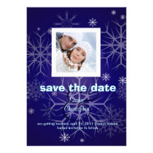 Mariage d'hiver, flocons de neige/économies de pho faire-part