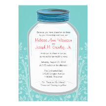Mariage fantaisie de pot de maçon invitations
