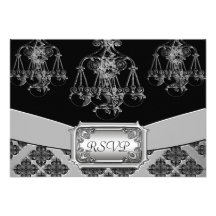 Mariage fleuri d'argent et de lustre de noir faire-parts