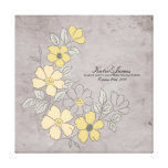 Mariage floral jaune et gris vintage toile tendue