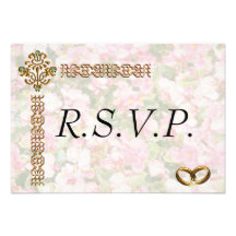 Mariage floral orné de bijoux d'or cartons d'invitation