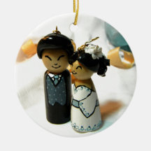 Mariage I de Kokeshi Ornement