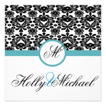 mariage, invatation, bleu, noir, fantaisie, chic,  bristols