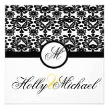 mariage, invatation, or, noir, fantaisie, chic, mi invitations