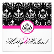 mariage, invatation, rose, noir, fantaisie, chic,  faire-parts