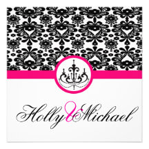 mariage, invatation, rose, noir, fantaisie, chic,  invitations personnalisées