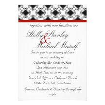 mariage, invatation, rouge, noir, fantaisie, chic, faire-parts