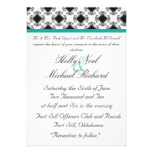 mariage, invatation, sarcelle d'hiver, noir, fanta invitations