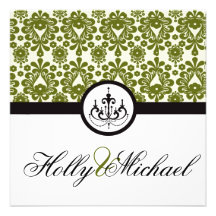 mariage, invatation, vert, noir, fantaisie, chic,  bristols personnalisés
