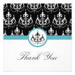 mariage, Merci, bleu, noir, fantaisie, chic, migno Invitations
