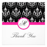 mariage, Merci, rose, noir, fantaisie, chic, migno Cartons D'invitation