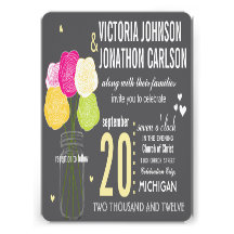 Mariage moderne de typographie de Ranunculus de ph Cartons D'invitation