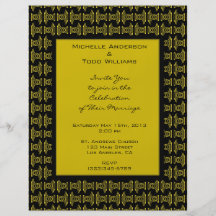 Mariage noir jaune de motif prospectus customisé