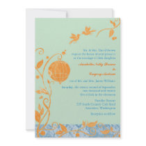 Mariage orange d'Aqua floral d'inséparables de Bri