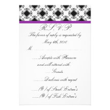 mariage, r.s.v.p., pourpre, noir, fantaisie, chic, cartons d'invitation personnalisés