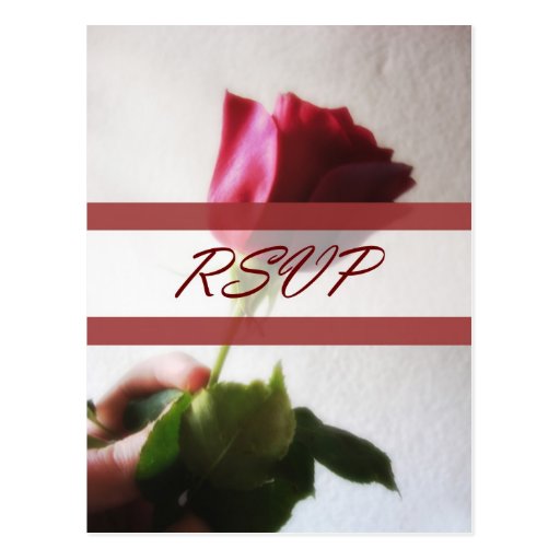 Mariage rose rouge foncé de la tentation RSVP Cartes Postales