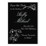 mariage, savethedate, noir, blanc, fantaisie, chic invitation personnalisable
