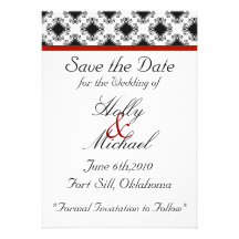 mariage, savethedate, rouge, noir, fantaisie, chic cartons d'invitation personnalisés