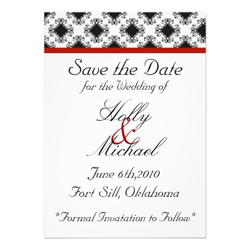 mariage, savethedate, rouge, noir, fantaisie, chic cartons d'invitation personnalisés