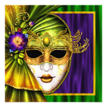 Mariage vénitien élégant de mardi gras de masque invitations