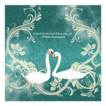 Mariage vintage blanc turquoise de fiançailles invitation personnalisable