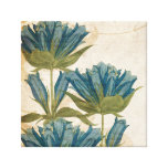 Mariage vintage de fleurs bleues toile tendue
