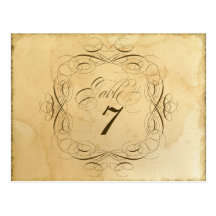 Mariage vintage souillé par thé 1 - cartes de nomb cartes postales