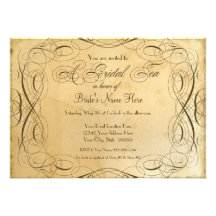 Mariage vintage souillé par thé 1 - thé nuptiale invitation personnalisée
