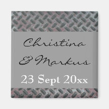 Mariage viril de grille de plat de motif en acier  magnets