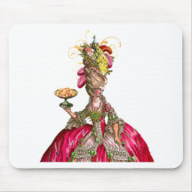 Marie Antoinette avec les gâteaux et le paon Tapis De Souris