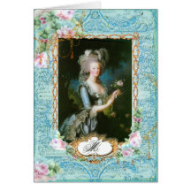 Marie Antoinette met Roze Rozen en Kant Kaart