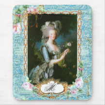 Marie Antoinette met Roze Rozen en Kant Muis Mat