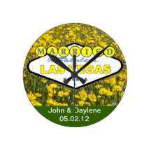 MARIÉ dans l'horloge murale florale de Las Vegas