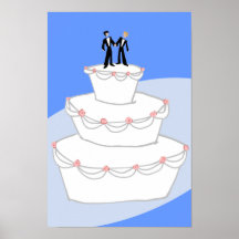 Mariés du gâteau de mariage deux affiches