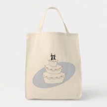 Mariés du gâteau de mariage deux sac
