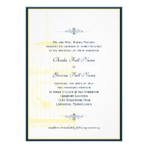 Marine et faire-part de mariage jaune de cage à oi