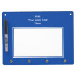 Marineblauw met wit gebied en tekst dry erase boards