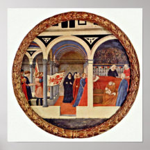 Masaccio - visite à la crèche Tondo Affiches
