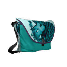 Mascarade dans le sac messenger turquoise à Ricksh Sacoche